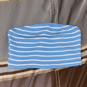 SHEIN Blue and White Striped Crop Top